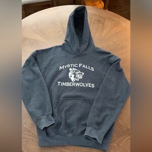 Mystic Falls Timberwolves Charcoal Hoodie - Size Small